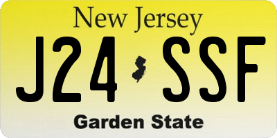 NJ license plate J24SSF