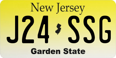 NJ license plate J24SSG