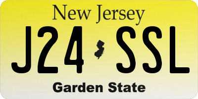 NJ license plate J24SSL