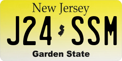 NJ license plate J24SSM