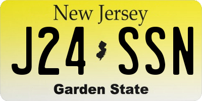 NJ license plate J24SSN