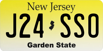 NJ license plate J24SSO