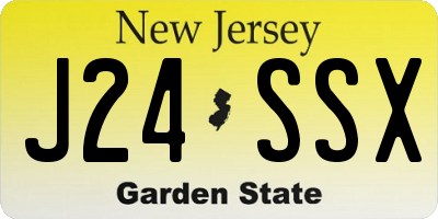 NJ license plate J24SSX