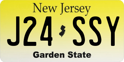 NJ license plate J24SSY