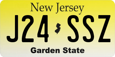 NJ license plate J24SSZ
