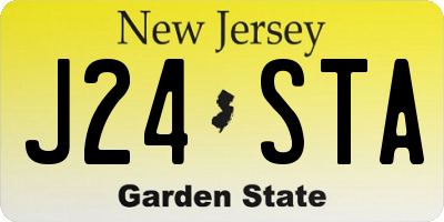 NJ license plate J24STA