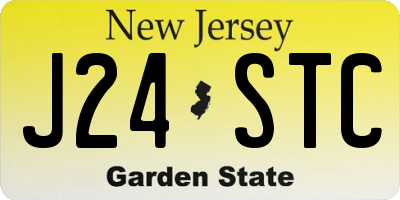 NJ license plate J24STC