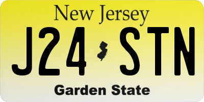 NJ license plate J24STN