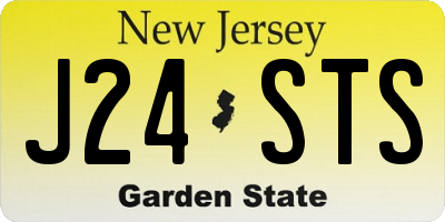 NJ license plate J24STS