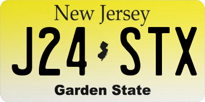 NJ license plate J24STX