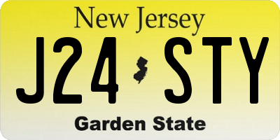 NJ license plate J24STY