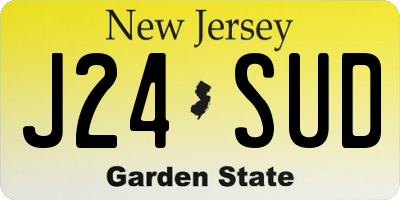 NJ license plate J24SUD