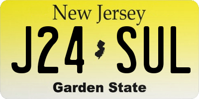NJ license plate J24SUL