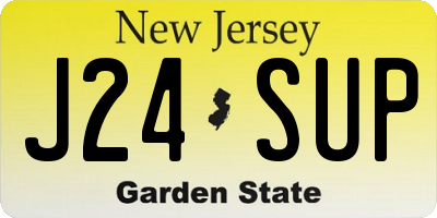 NJ license plate J24SUP