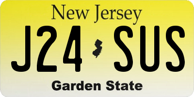NJ license plate J24SUS