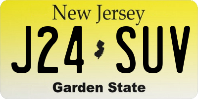NJ license plate J24SUV
