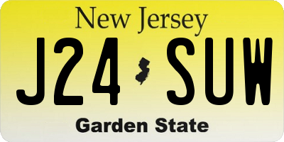 NJ license plate J24SUW