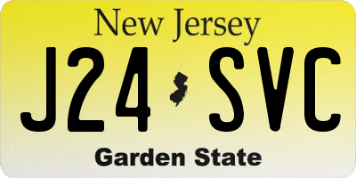 NJ license plate J24SVC