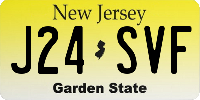 NJ license plate J24SVF