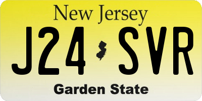 NJ license plate J24SVR