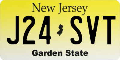 NJ license plate J24SVT