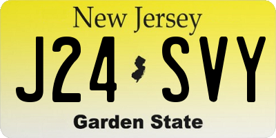 NJ license plate J24SVY