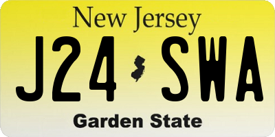 NJ license plate J24SWA