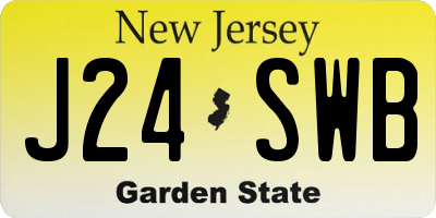 NJ license plate J24SWB