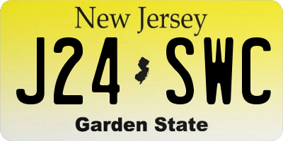 NJ license plate J24SWC