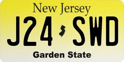NJ license plate J24SWD