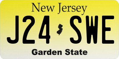 NJ license plate J24SWE