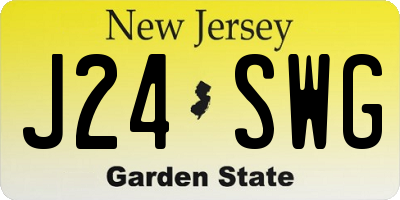 NJ license plate J24SWG
