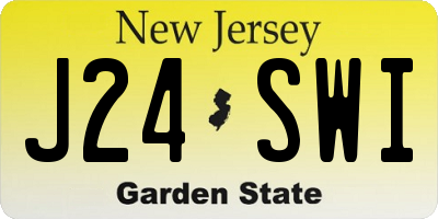 NJ license plate J24SWI
