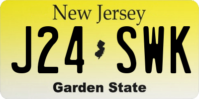 NJ license plate J24SWK