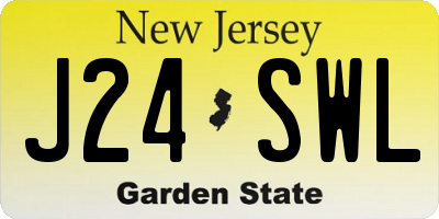 NJ license plate J24SWL