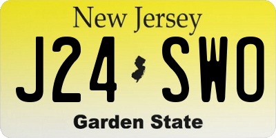 NJ license plate J24SWO