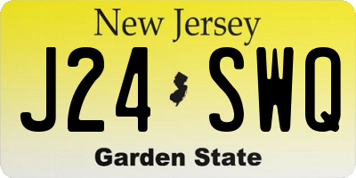 NJ license plate J24SWQ
