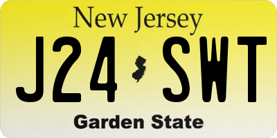 NJ license plate J24SWT