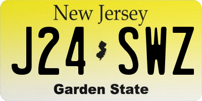 NJ license plate J24SWZ
