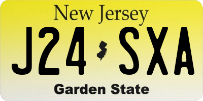 NJ license plate J24SXA