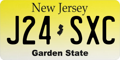 NJ license plate J24SXC