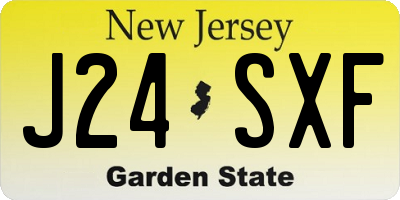 NJ license plate J24SXF