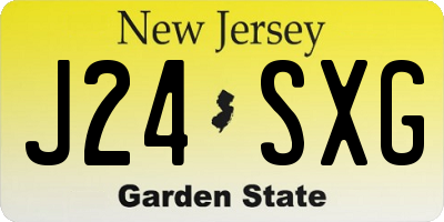 NJ license plate J24SXG
