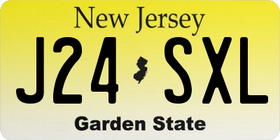 NJ license plate J24SXL