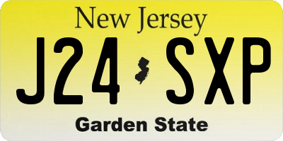 NJ license plate J24SXP