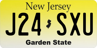 NJ license plate J24SXU