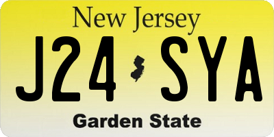 NJ license plate J24SYA