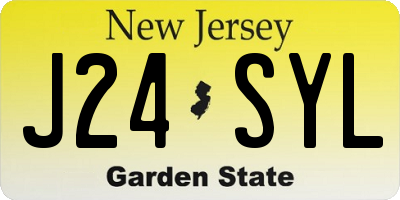 NJ license plate J24SYL