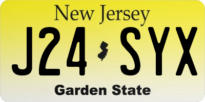 NJ license plate J24SYX