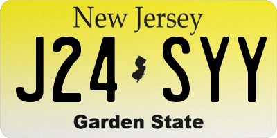 NJ license plate J24SYY